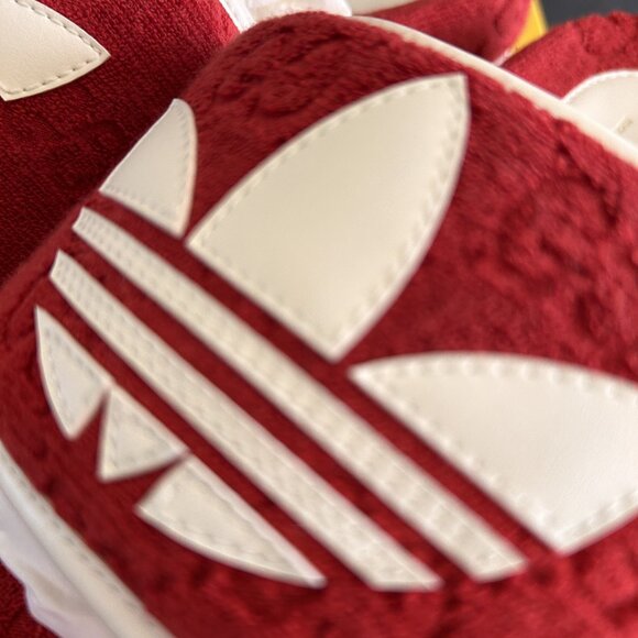 NWT GUCCI x Adidas woman - 7us red GG platform Slide sandals - Picture 5 of 10